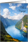 Bon Voyage with Waterfalls Mountains Fjord and Ships card