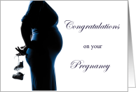 Congratulations on Your Pregnancy with Silhouette and Baby Shoes card