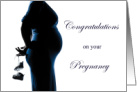 Congratulations on Your Pregnancy with Silhouette and Baby Shoes card