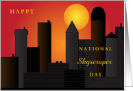 Happy National Skyscrapers Day September 3 with Sunset Cite Buildings card