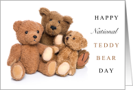 Happy National Teddy Bear Day with Three Cute Teddys card