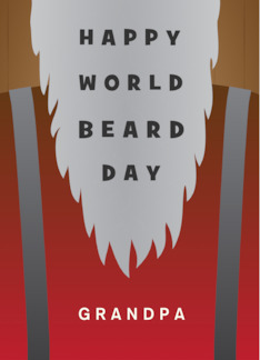 Happy World Beard Day First Saturday in September with Gray Beard