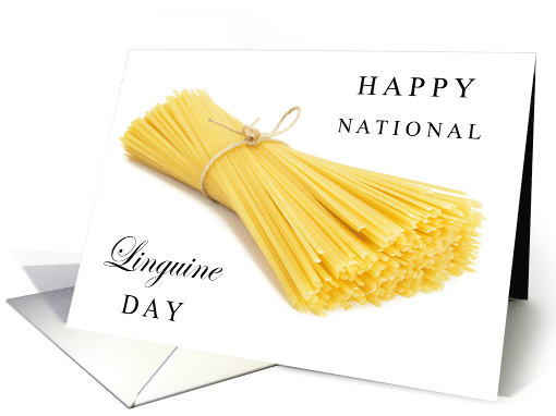 Happy Natoiinal Linguine Day September 15 with Bunch of Pasta card
