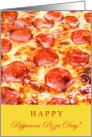 Happy Pepperoni Pizza Day September 20 with Yummy Closeup Pizza card