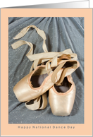 Happy National Dance Day September 19 with Pointe Shoes and Costume card