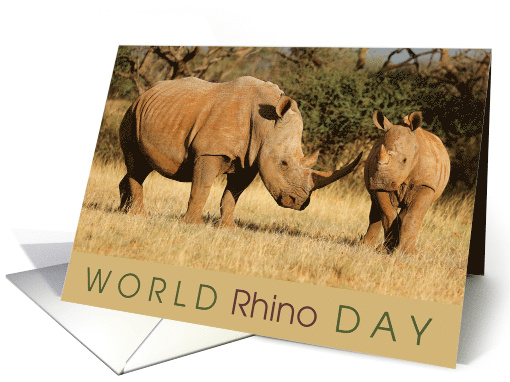 World Rhino Day September 22 with Two Cute Rhonos card (1794180)