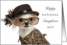 Happy National Daughters Day Sept 25 with Cute Dressed Up Chihuahua card