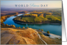 World Rivers Day September 25 with Pretty Blue Green Water card