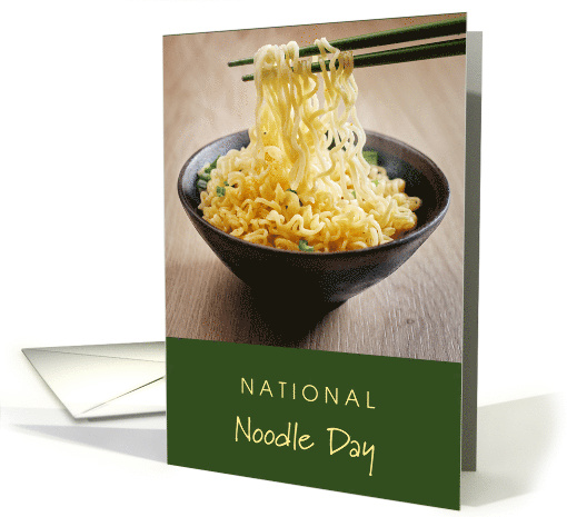 National Noodle Day October 6 with Noodles and Chopsticks card