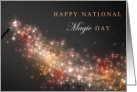 Happy National Magic Day October 31 with Wand and Sparkles card