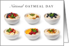 National Oatmeal Day October 29 with Bowls of Oats and Fruit card