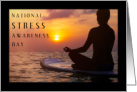 National Stress Awareness Day Nov 2 with Person Meditating on the Water card