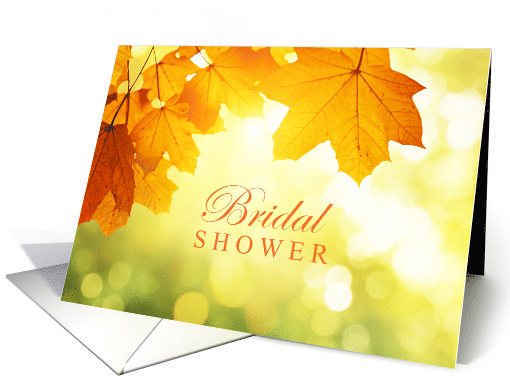 Autumn Bridal Shower with Pretty Fall Foliage Leaves card (1803284)