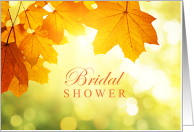 Autumn Bridal Shower with Pretty Fall Foliage Leaves card