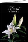 Spring Summer Bridal Shower with White Lilies and Black Background card