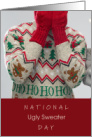 National Ugly Sweater Day December 16th with Embarassed Person Hiding Face card