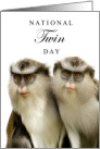 National Twin Day December 18th with Two Cute Monkeys card