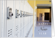 Happy New Year Assistant or Vice Principal with School Hallway card