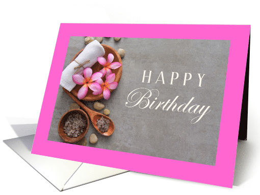Happy Birthday Spa Hair Removal Tech with Pink Flowers card (1818164)