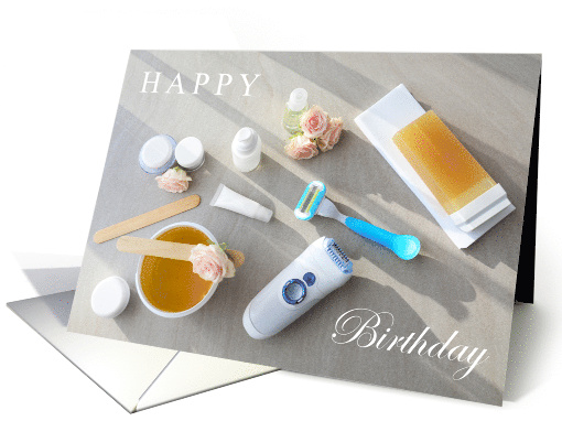 Happy Birthday Spa Hair Removal Tech with Roses card (1818164)