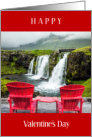 Happy Valentine’s Day with Waterfalls and Red Chairs card