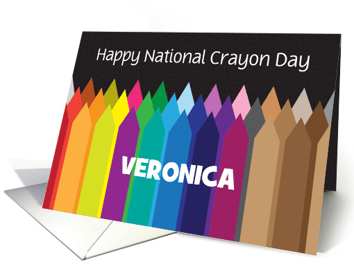 National Crayon Day with Colorful Crayons and Any Name card (1821352)