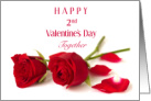 Happy 2nd Valentine’s Day Together with Two Pretty Red Roses with Stems card