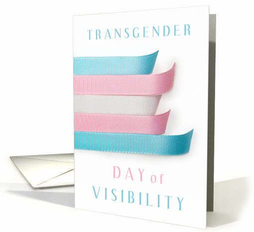 Transgender Day of Visibility March 31 with Trans Flag Colors card