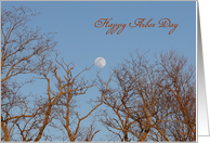 Happy Arbor Day with Trees Moon Blue Sky card