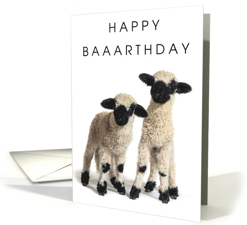 Happy Baaarthday Twin Great Grandsons with 2 Lambs card (1828060)