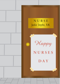 Nurse's Office Door Nurses Day for CoWorker Colleague with Any Name