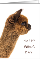 Happy Father’s Day with Cute Alpaca Profile on White card