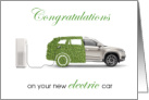 Congratulations on Your New Electric Car with Leaves Charging Station card