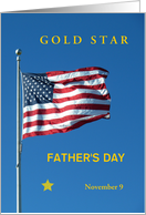 Gold Star Father’s Day November 9 with Flag Star and Blue Sky card