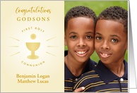 Fist Holy Communion Godson Any Relation with Photo Host and Chalice card