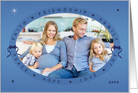 Any Yr Faith Friends Family Peace Hope Love Joy One Photo Hanukkah card