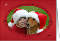 Any Yr Faith Friends Family Peace Hope Love Joy One Photo Christmas card