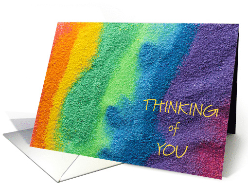 Thinking of You with Colorful Rainbow Stripes card (1876022)