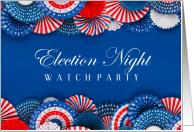 Red White and Blue Election Night Watch Party Invitation card