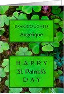 Happy St. Patrick’s Day Any Name Away at School with Clovers card