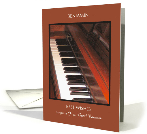 Good Luck Piano Recital Concert Performance with Brown Background card