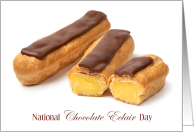 National Chocolate Eclair Day June 22 with Yummy Pastry Pic card