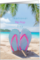 National Flip Flop Day with Pretty Beach Scene card