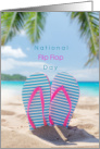 National Flip Flop Day with Pretty Beach Scene card