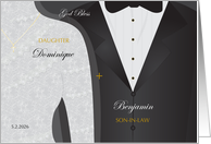 Wedding Any Relation Names Date with Bride Groom Cross card