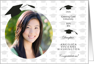 Grad Congrats for Nurse with 1 Photo Any Name Relation Year and Caps