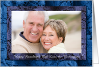Single Photo Happy Hanukkah with Blue Lace From Any Name