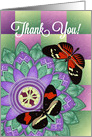 Passion Flower with Butterflies Thank You card
