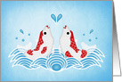 Happy Loving Kuchibeni Lipstick Koi Fish Valentine’s Day card