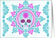 Pastel Sugar Skull Day of the Dead Remembrance card